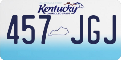 KY license plate 457JGJ