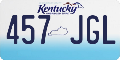 KY license plate 457JGL