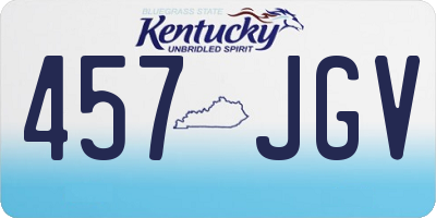 KY license plate 457JGV
