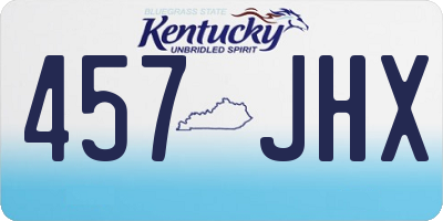 KY license plate 457JHX