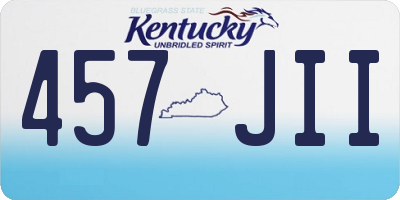 KY license plate 457JII