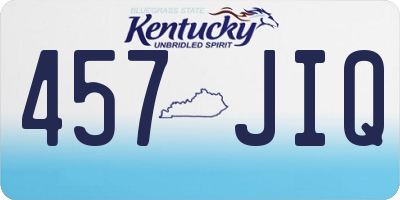 KY license plate 457JIQ
