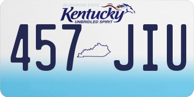 KY license plate 457JIU