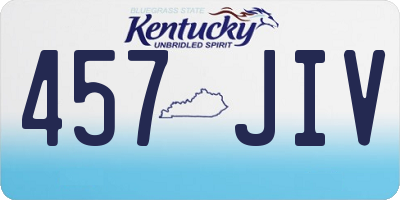 KY license plate 457JIV