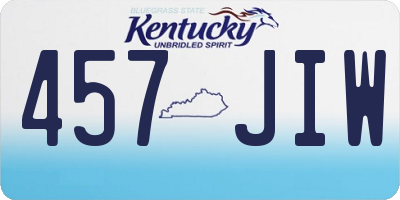 KY license plate 457JIW
