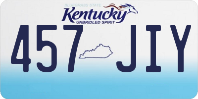 KY license plate 457JIY