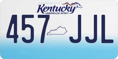 KY license plate 457JJL