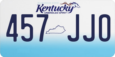 KY license plate 457JJO