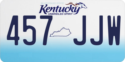 KY license plate 457JJW