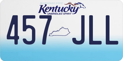 KY license plate 457JLL