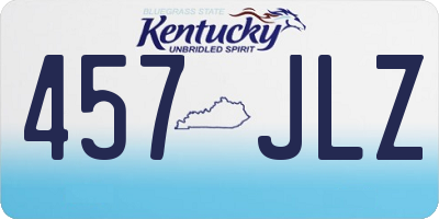 KY license plate 457JLZ