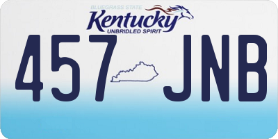KY license plate 457JNB