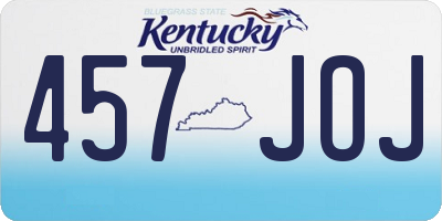 KY license plate 457JOJ