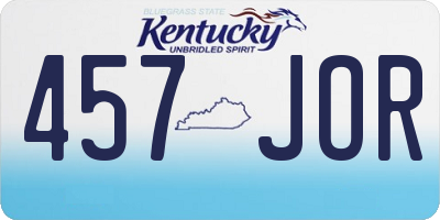 KY license plate 457JOR