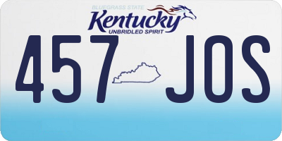 KY license plate 457JOS