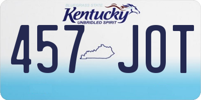 KY license plate 457JOT