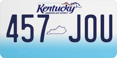 KY license plate 457JOU