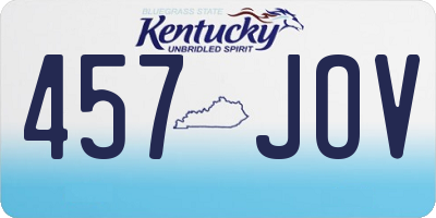 KY license plate 457JOV