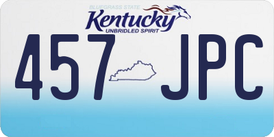 KY license plate 457JPC