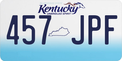 KY license plate 457JPF
