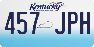 KY license plate 457JPH