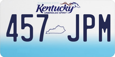 KY license plate 457JPM