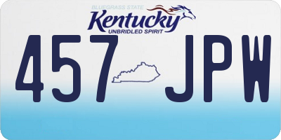 KY license plate 457JPW
