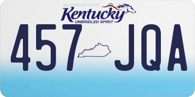 KY license plate 457JQA