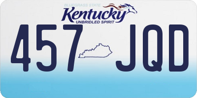 KY license plate 457JQD