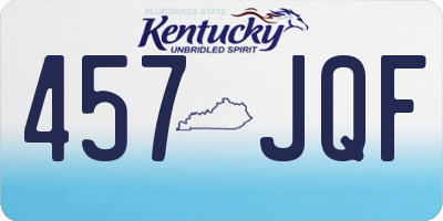 KY license plate 457JQF