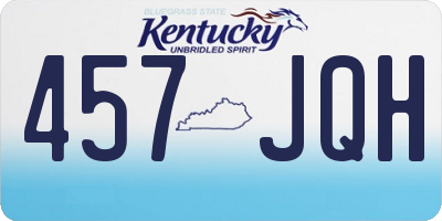 KY license plate 457JQH