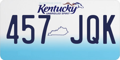 KY license plate 457JQK