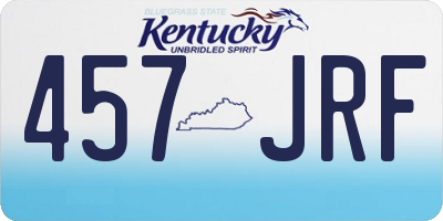 KY license plate 457JRF