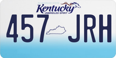 KY license plate 457JRH