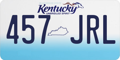 KY license plate 457JRL