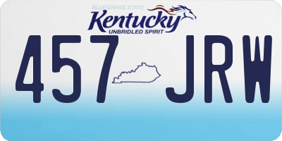 KY license plate 457JRW
