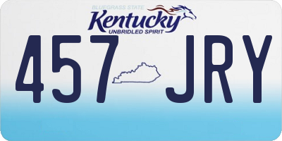 KY license plate 457JRY