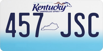 KY license plate 457JSC