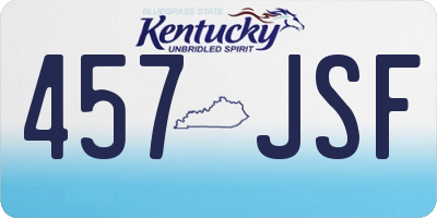KY license plate 457JSF