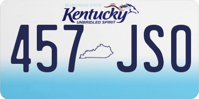 KY license plate 457JSO