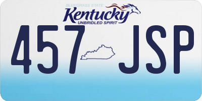 KY license plate 457JSP
