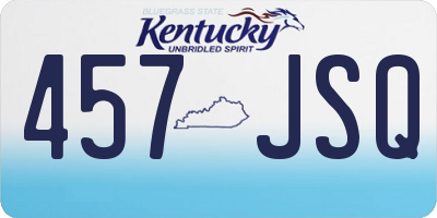 KY license plate 457JSQ