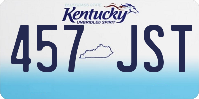KY license plate 457JST