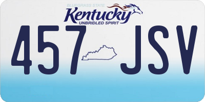 KY license plate 457JSV