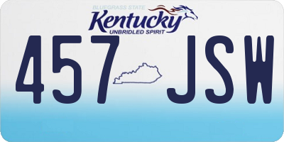 KY license plate 457JSW