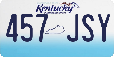 KY license plate 457JSY