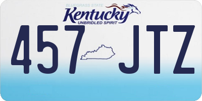 KY license plate 457JTZ