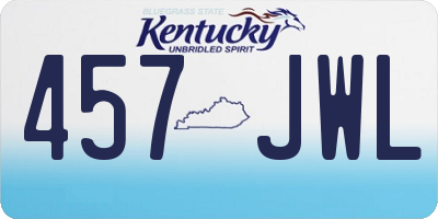 KY license plate 457JWL