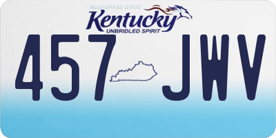 KY license plate 457JWV