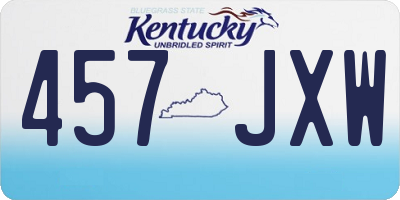 KY license plate 457JXW